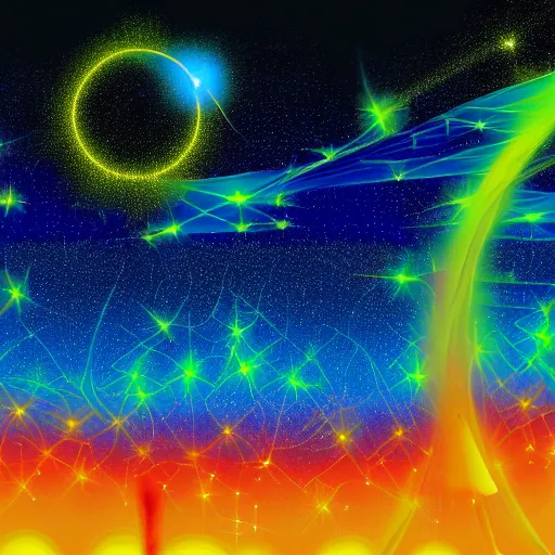 Prompt: Solar wind, digital art.