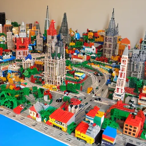 Image similar to city made out of lego