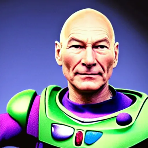 Image similar to patrick stewart as the real buzz lightyear