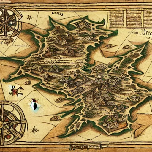 Image similar to medieval map, deviantart, artstation, fantasy