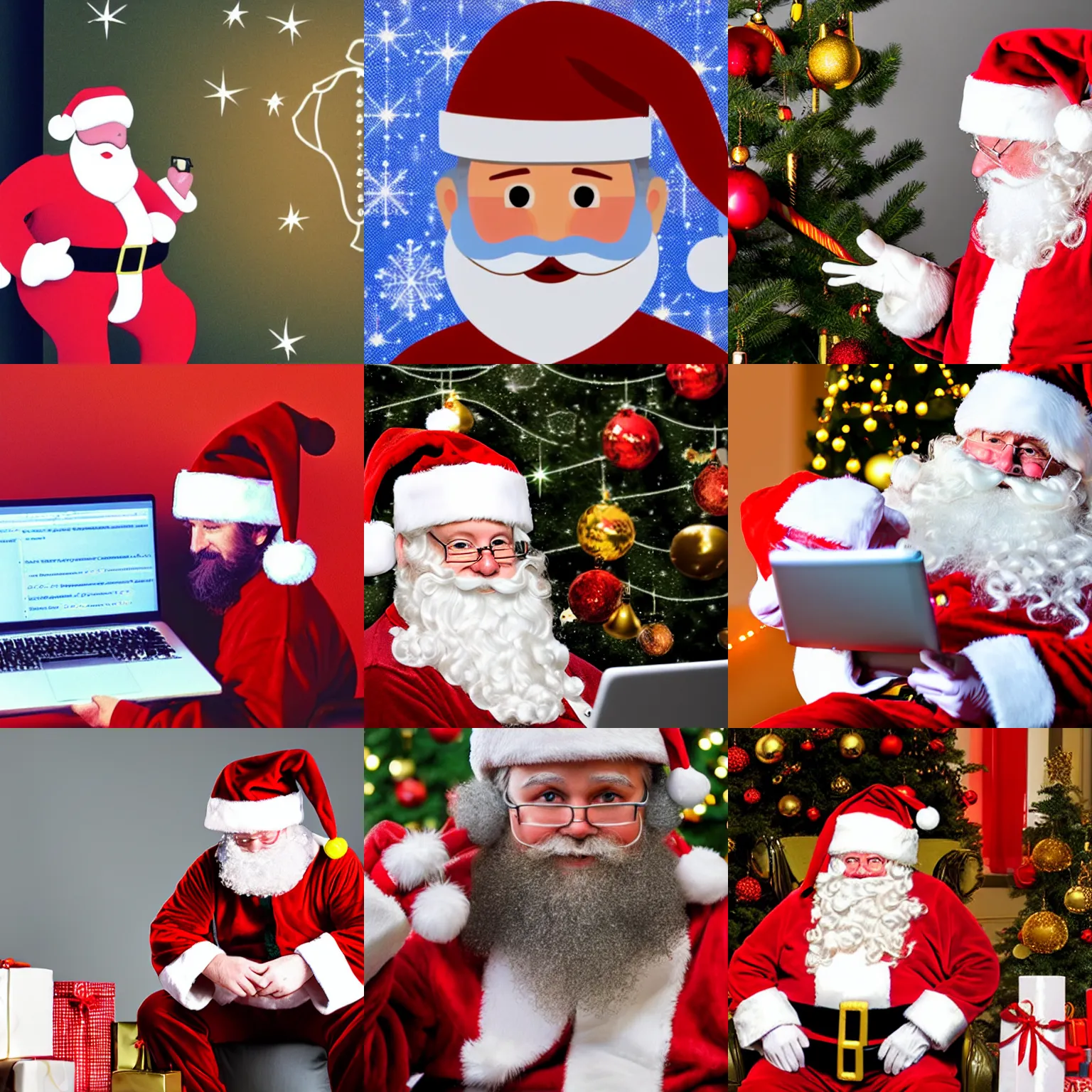 santa claus coding in python, Stable Diffusion