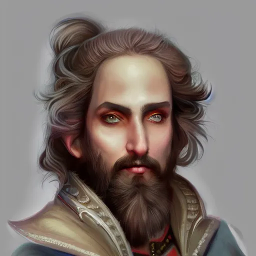 Image similar to french bard fantasy portrait, trending on artstation