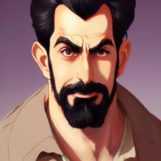 Image similar to An anime portrait of Borat, by Stanley Artgerm Lau, WLOP, Rossdraws, James Jean, Andrei Riabovitchev, Marc Simonetti, and Sakimichan, tranding on artstation