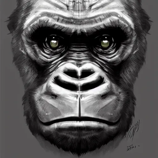 Prompt: 🦍, life is strange true colors game square enix, gigachad black and white trending on artstation, painted by greg rutkowski