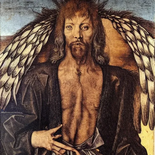 Prompt: highly detailed portait of lucifer, wearing broken wings, sexy body, high detail, 8 k, sharp fucos, smooth, art by albrecht durer