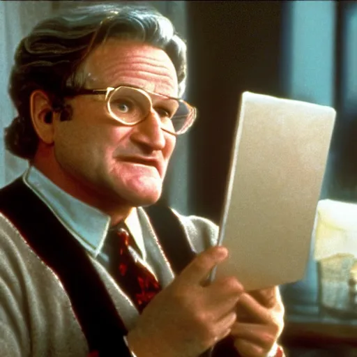 Image similar to robin williams dressed as mrs doubtfire in the movie mrs doubtfire ( 1 9 9 3 ), movie still, realistic, 4 k,