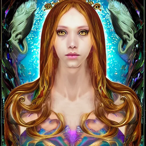 Image similar to holographic dreams horror necromancer, intricate detailed botticelli portrait artstation behance pixiv