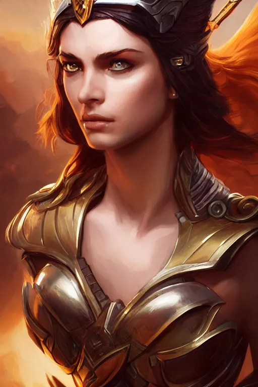 Image similar to amazon valkyrie athena, d & d, fantasy, portrait, highly detailed, headshot, digital painting, trending on artstation, concept art, sharp focus, illustration, art by artgerm and greg rutkowski and magali villeneuve