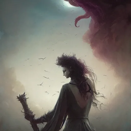 Image similar to the sandman by neil gaiman, lord morpheus king of dreams, the dreaming, grimdark matte fantasy painting, by greg rutkowski, by peter mohrbacher, by brom, behance hd, bokeh