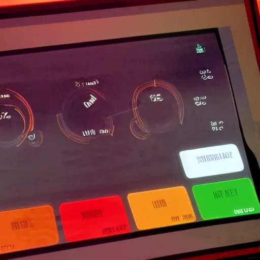 Prompt: touch screen user interface design from Star Trek: The Next Generation.