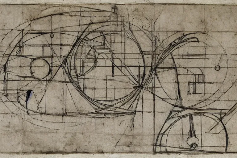 Image similar to construction draft of a perpetuum mobile by Leonardo da Vinci