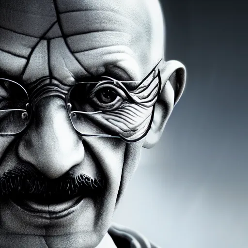 Portrait of Mahatma Gandhi in Gears of War, splash | Stable Diffusion |  OpenArt