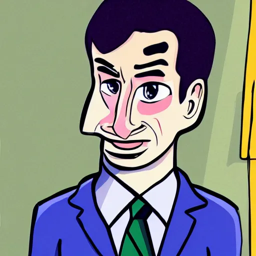 Image similar to detailed cartoon portrait of nathan fielder peeping tom, sharp high quality