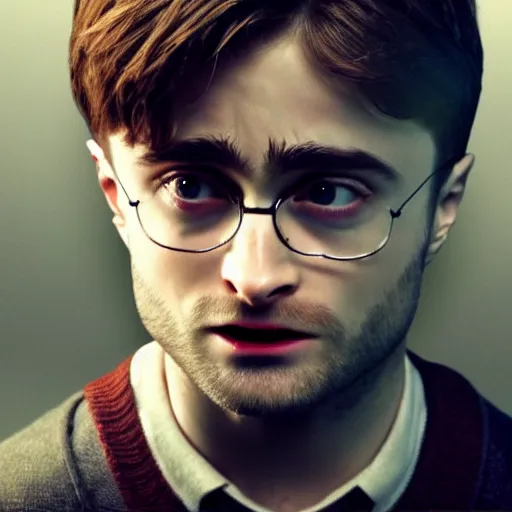 Image similar to daniel radcliffe as harry potter, smoking a fat blunt, closeup, smoke cloud, photorealistic, cinematic lighting