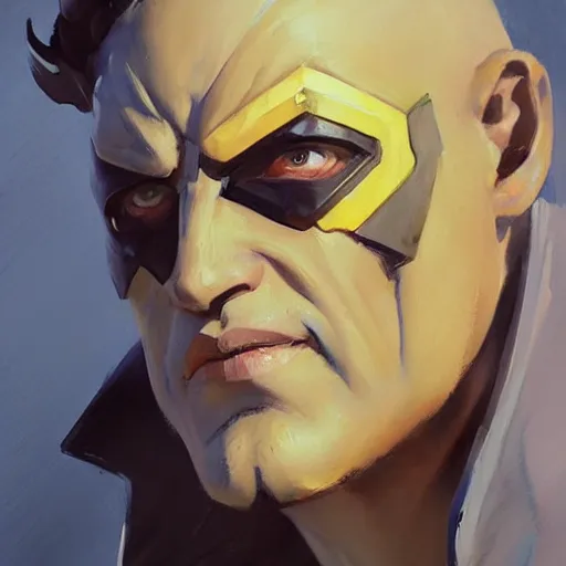 Image similar to greg manchess portrait painting of the sandman as overwatch character, medium shot, asymmetrical, profile picture, organic painting, sunny day, matte painting, bold shapes, hard edges, street art, trending on artstation, by huang guangjian and gil elvgren and sachin teng