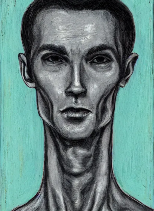 Image similar to portrait of a handsome human like male alien