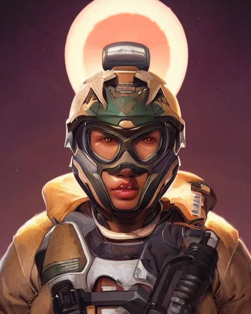Prompt: Javelin Hornet as an Apex Legends character digital illustration portrait design by, Mark Brooks and Brad Kunkle detailed, gorgeous lighting, wide angle action dynamic portrait