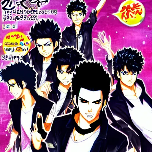 Image similar to anime elvis presley, shounen jump