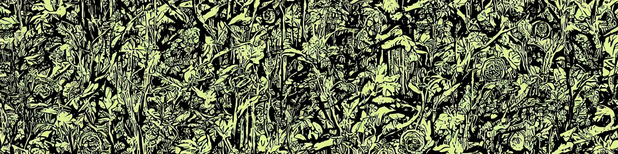 Prompt: a alien forest landscape by shepard fairey