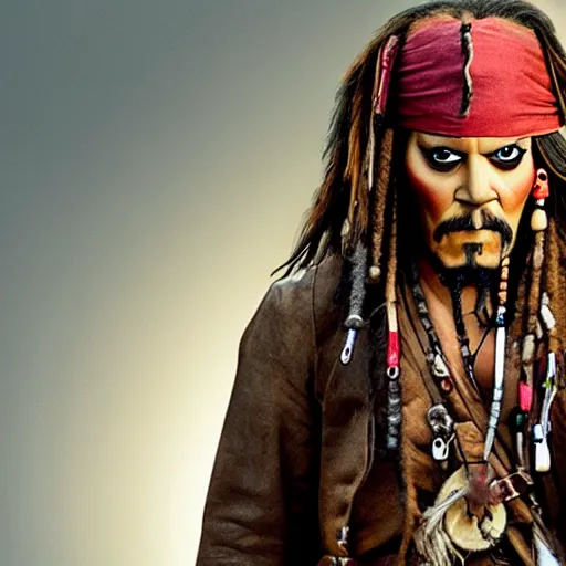 Image similar to A still of Jack Sparrow as a muppet, photo real, photographic, photograph, artstation, trending, award winning, epic lighting, featured