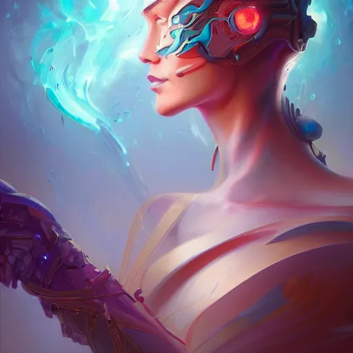 Image similar to portrait of a beautiful cybernetic emanation, side profile, by pete mohrbacher and artgerm and wlop, digital art, highly detailed, intricate, fantasy, mystical, Trending on Artstation HQ, deviantart, unreal engine, 4K UHD image