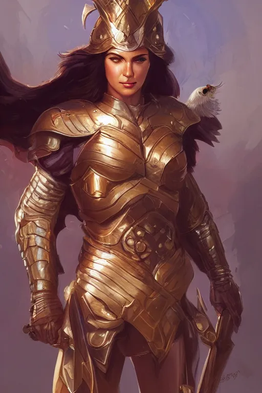 Image similar to amazon valkyrie athena, d & d, fantasy, portrait, highly detailed, headshot, digital painting, trending on artstation, concept art, sharp focus, illustration, art by artgerm and greg rutkowski and magali villeneuve