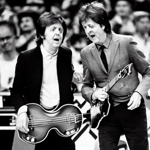 Image similar to paul mccartney playing in the nba