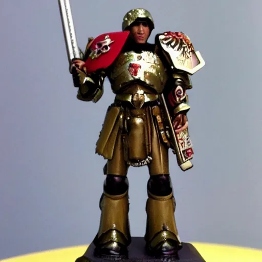 Image similar to God Emperor BongBong Marcos, Warhammer 4K armor,