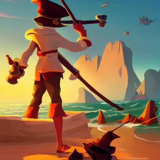 Image similar to painting treasure on sea of thieves game smooth median photoshop filter cutout vector, behance hd by jesper ejsing, by rhads, makoto shinkai and lois van baarle, ilya kuvshinov, rossdraws global illumination