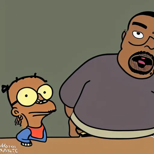 Image similar to kanye west cartoon by matt groening