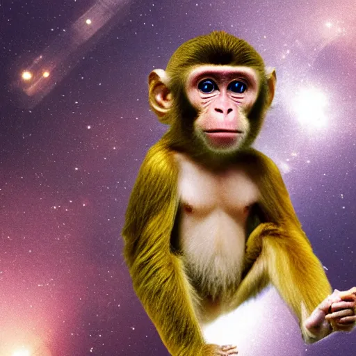 Image similar to still of a monkey in space