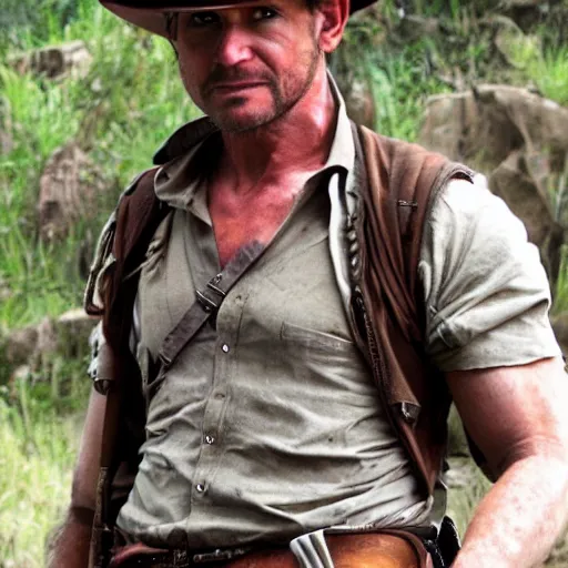 Image similar to chris patt as indiana jones 5, epic pose