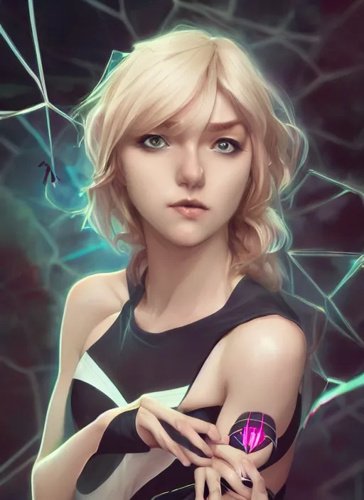 Image similar to ultra realistic illustration, emily clarke as spidergwen anime, intricate, elegant, highly detailed, digital painting, artstation, concept art, smooth, sharp focus, illustration, art by artgerm and greg rutkowski and alphonse mucha and wlop