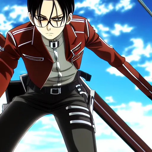 prompthunt: Levi Ackerman from Attack on Titan, anime screenshot, beautiful  anime, handsome man, 1080p, full hd, reckon corps