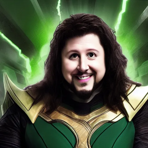 Image similar to Jon Tron as loki in the avengers, hyperrealistic