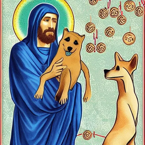 Prompt: jesus christ regrets buying doge coin