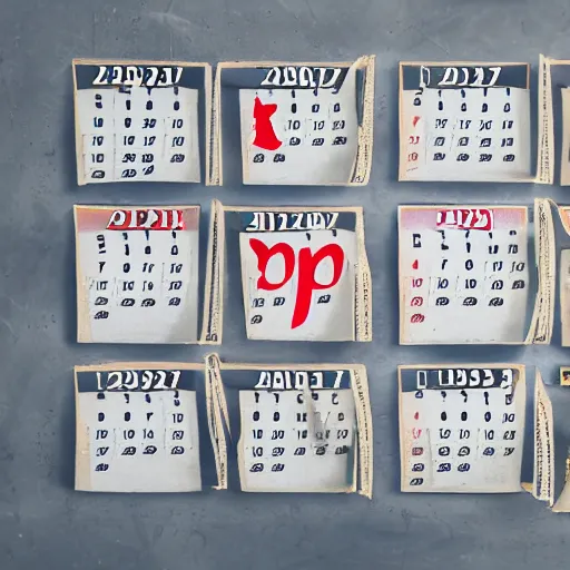 Prompt: calendar showing the current year in very very giant letters