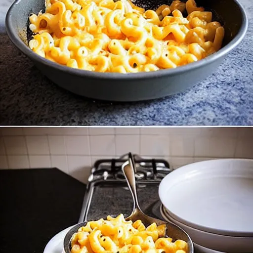 Prompt: “mom cooking Mac and cheese thicc cheese”