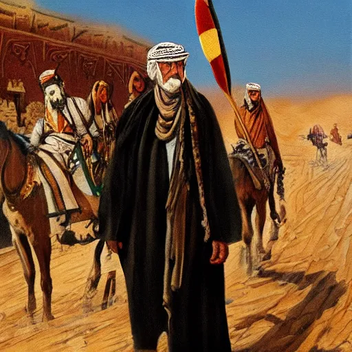 Image similar to Painting of Larry David leading the Great Arab Revolt