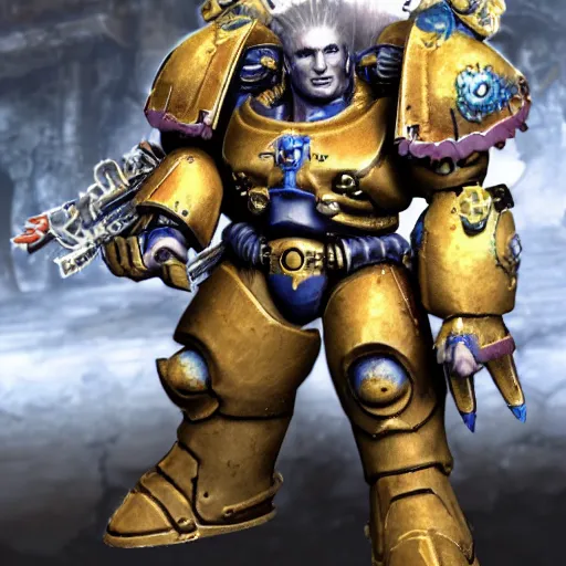 Prompt: a space marine primarch as an endgame boss in final fantasy xiv