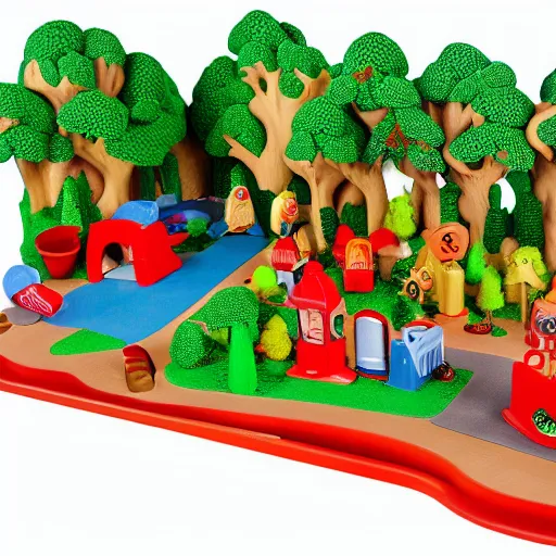 Image similar to fisher price redwood forest, california scene from tv show hyper detailed 5 5 mm 8 5 mm