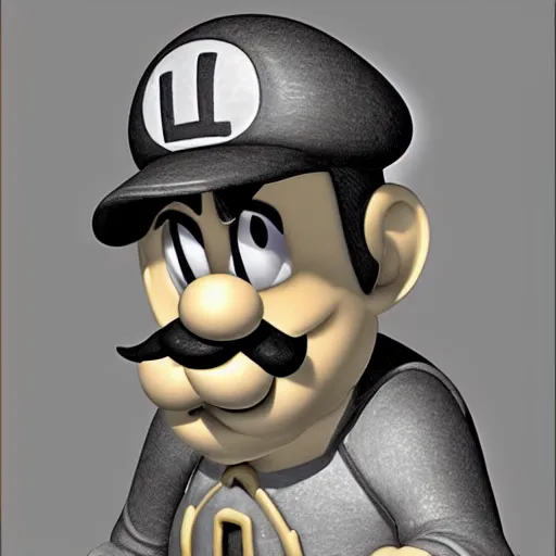 Prompt: luigi from super mario bros., a computer rendering by h. r. giger, trending on zbrush central, neoplasticism, zbrush, reimagined by industrial light and magic, # vfxfriday