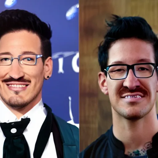 Image similar to a fusion of Markiplier and Macklemore