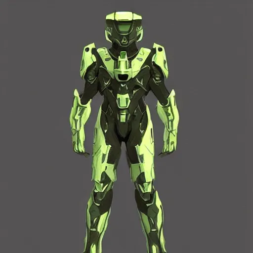 Prompt: concept art for flying halo suit in the upcoming halo game, highly detailed - n 4