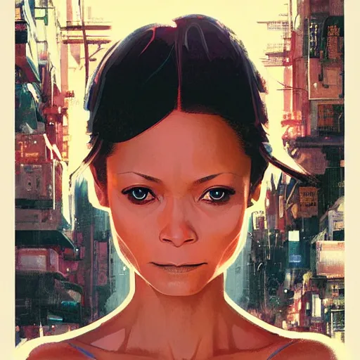 Image similar to thandie newton portrait as manga girl, realistic shaded perfect face, fine details. anime. realistic shaded lighting poster by ilya kuvshinov katsuhiro otomo ghost - in - the - shell, magali villeneuve, artgerm, jeremy lipkin and michael garmash and rob rey