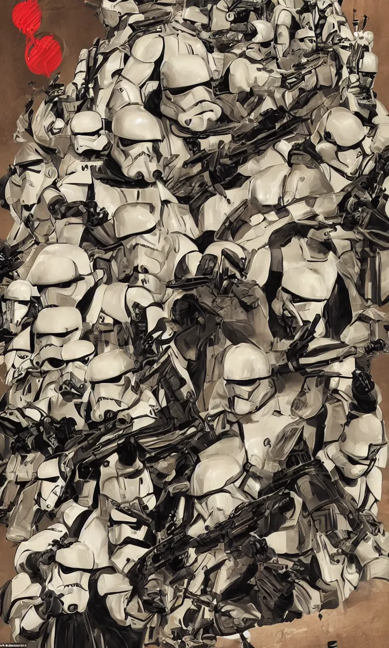 Image similar to a propaganda poster made by the Galactic Empire recruiting stormtroopers to join the army, in the style of the “I want YOU” poster