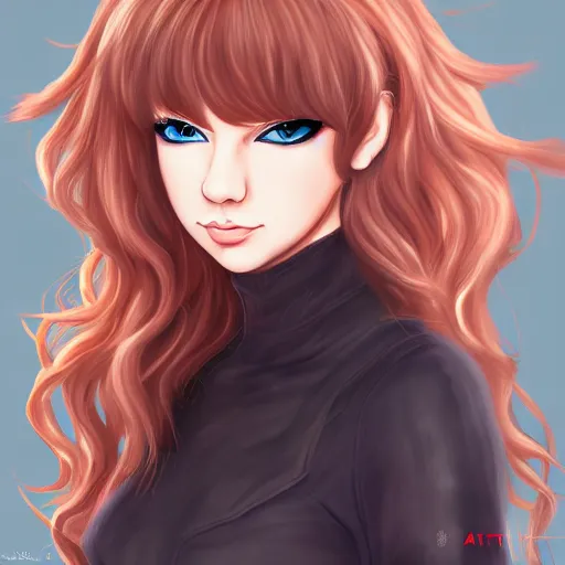 Image similar to Taylor Swift as Hinata, DeviantArt, ArtStation