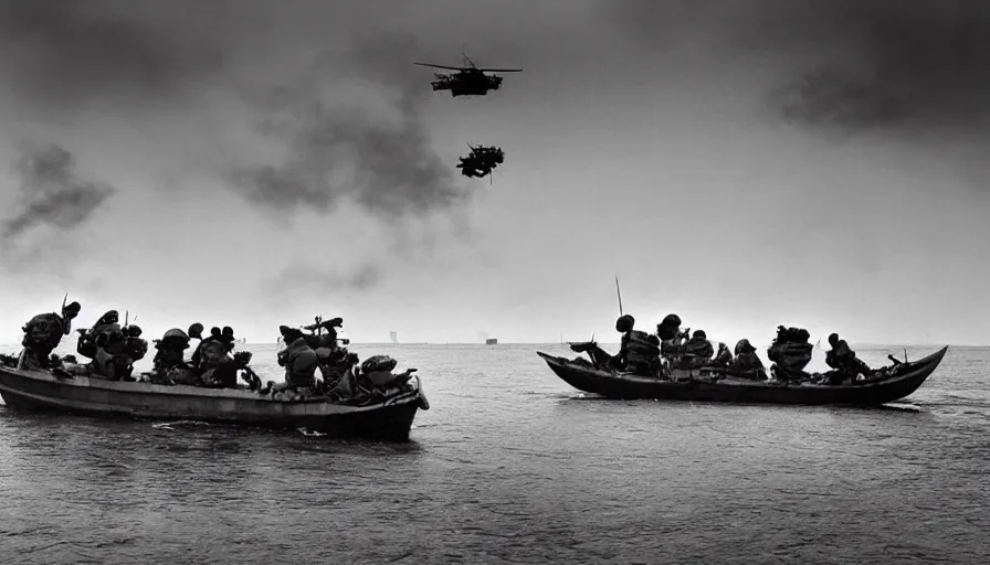 Prompt: “minions landing by boat on D-Day, 4k, award winning”