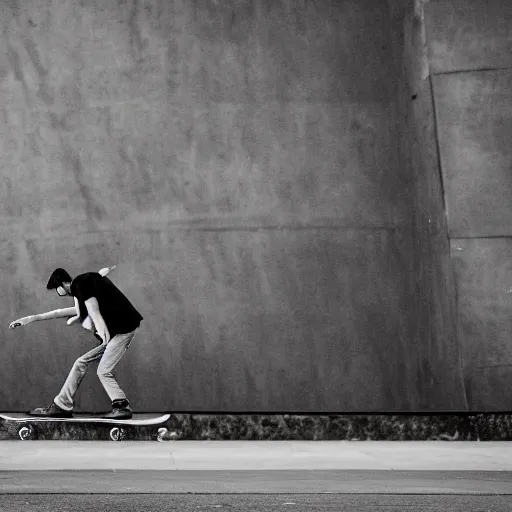 Image similar to man skateboarding on a giant nose, photography,