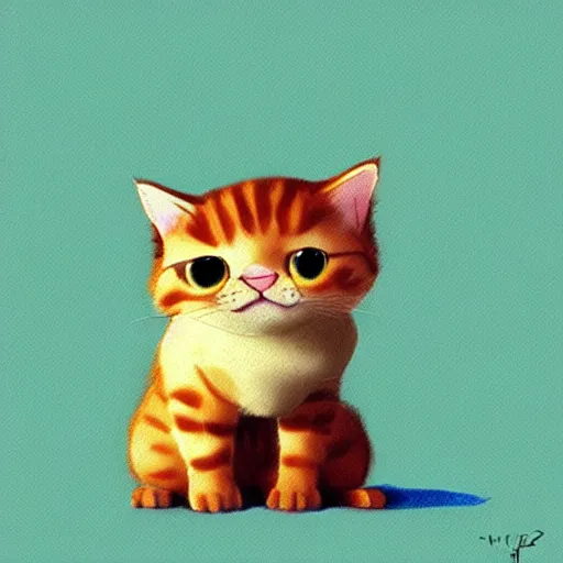 Image similar to goro fujita ilustration a cute kitten, simple drawing by goro fujita, painting by goro fujita, sharp focus, highly detailed, artstation